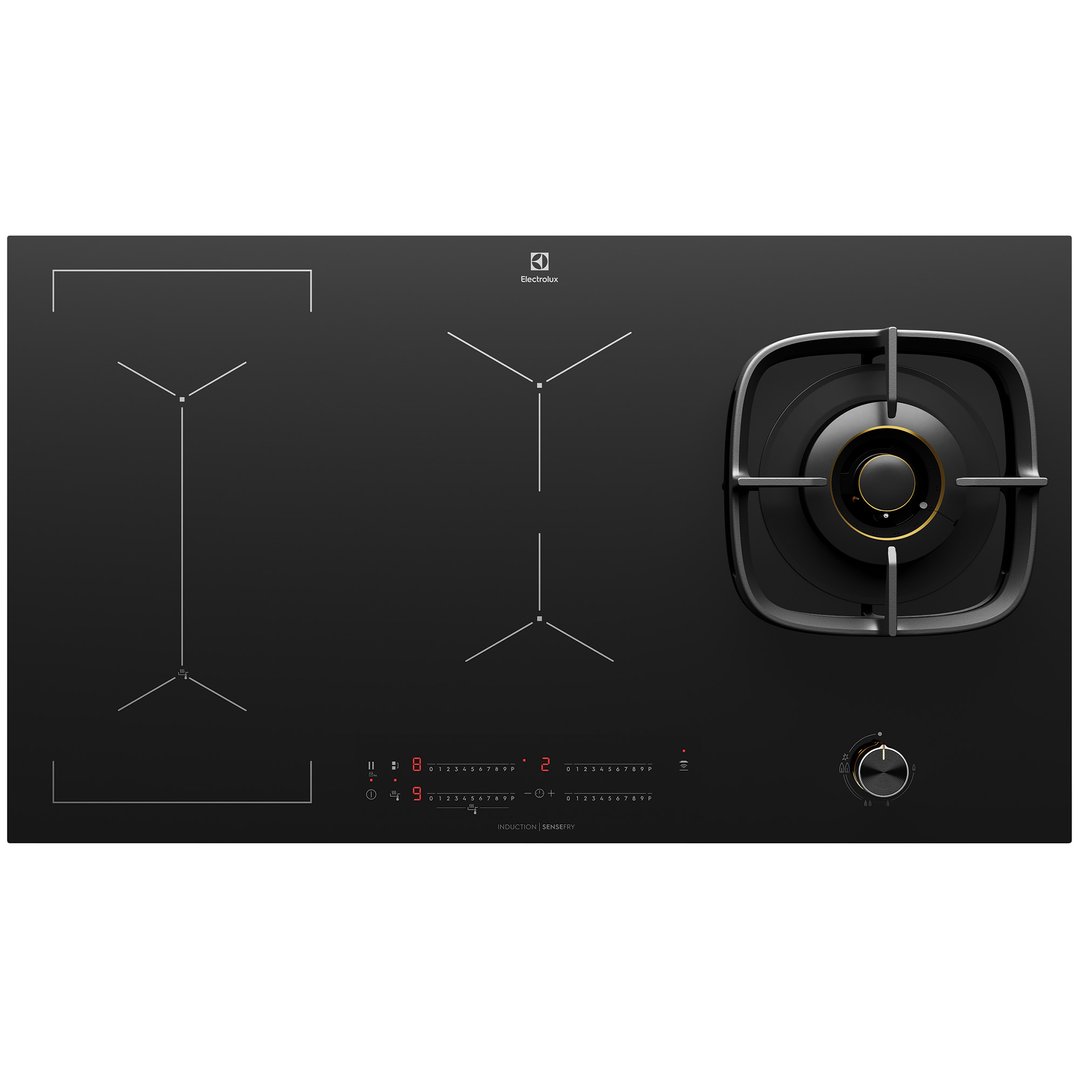 Electrolux 90cm UltimateTaste 900 Hybrid Induction with Gas Burner Cooktop. EHH957BE