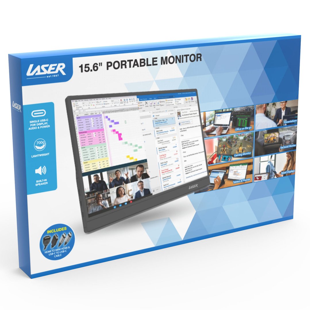 Laser 15.6” Portable Monitor PC-15PTMB-209
