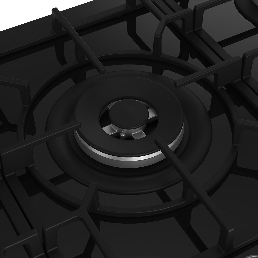 Beko 90cm 5 Burner Gas Cooktop Black Glass BCT90GG1