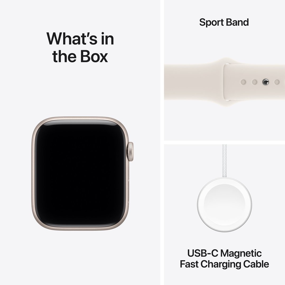 Apple Watch SE 3 44mm Starlight Aluminium Case GPS + Cellular Sport Band (M/L) MEPF4X/A