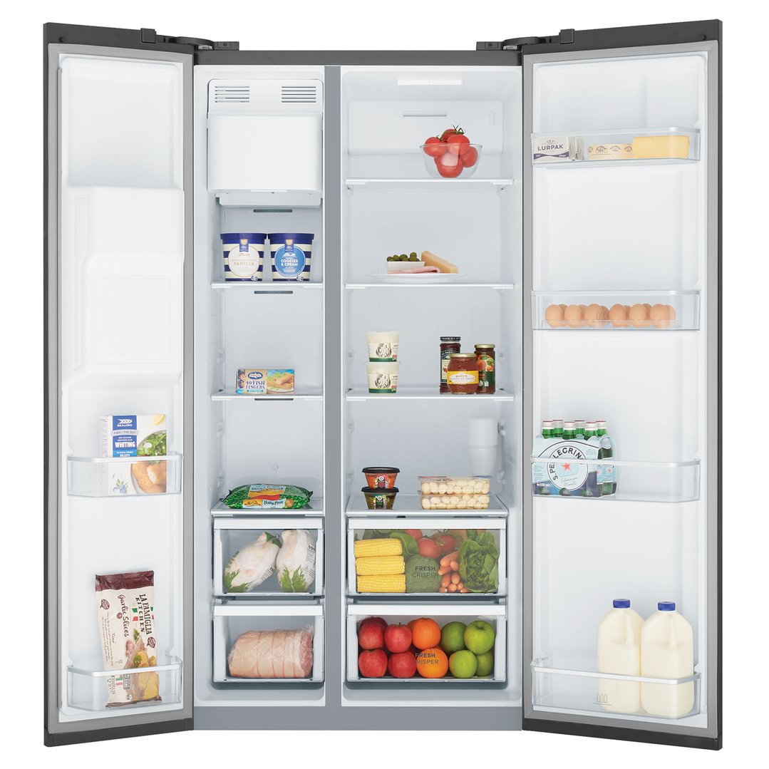 Westinghouse 596L Side by Side Fridge - Matte Black WSE6670BA