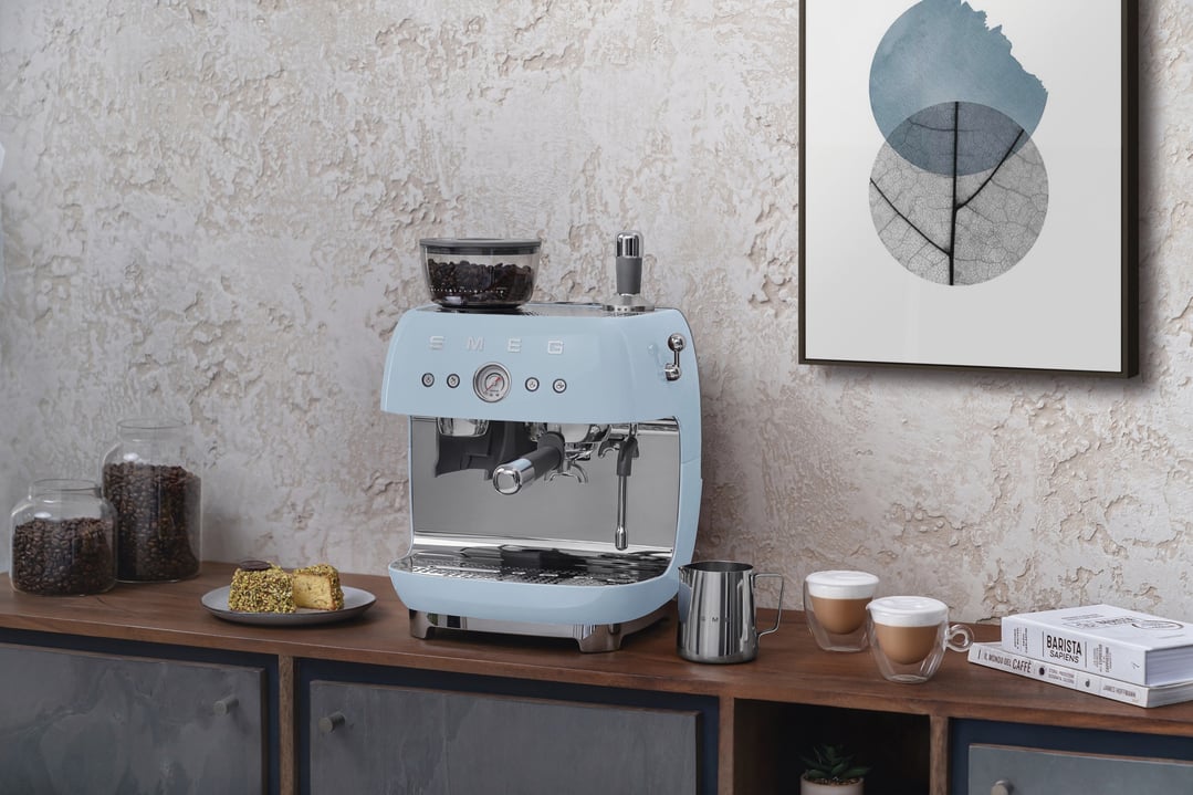 Smeg Espresso Coffee Machine - Blue EGF03PBAU