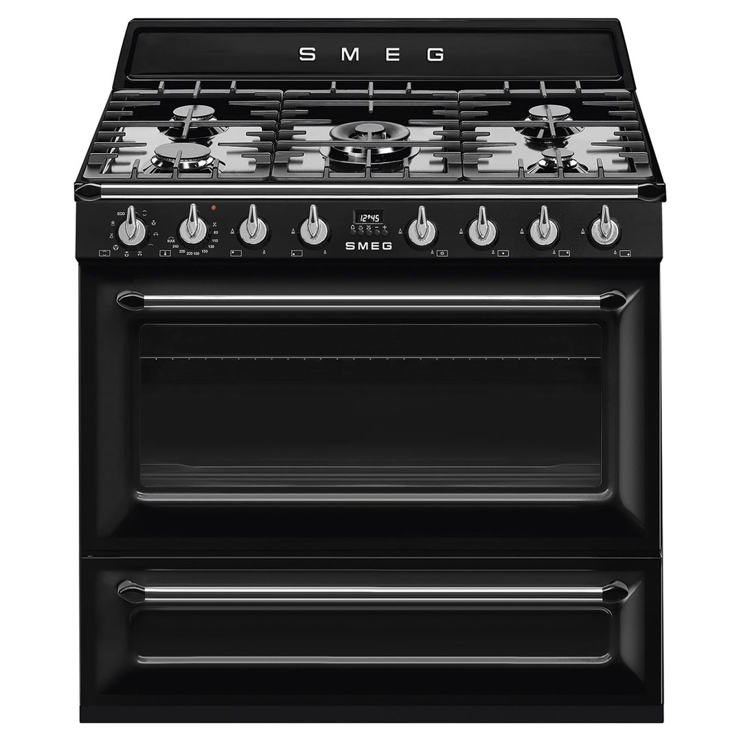 Smeg Victoria Dual Fuel Freestanding Cooker Black TRA90BL2 Buy