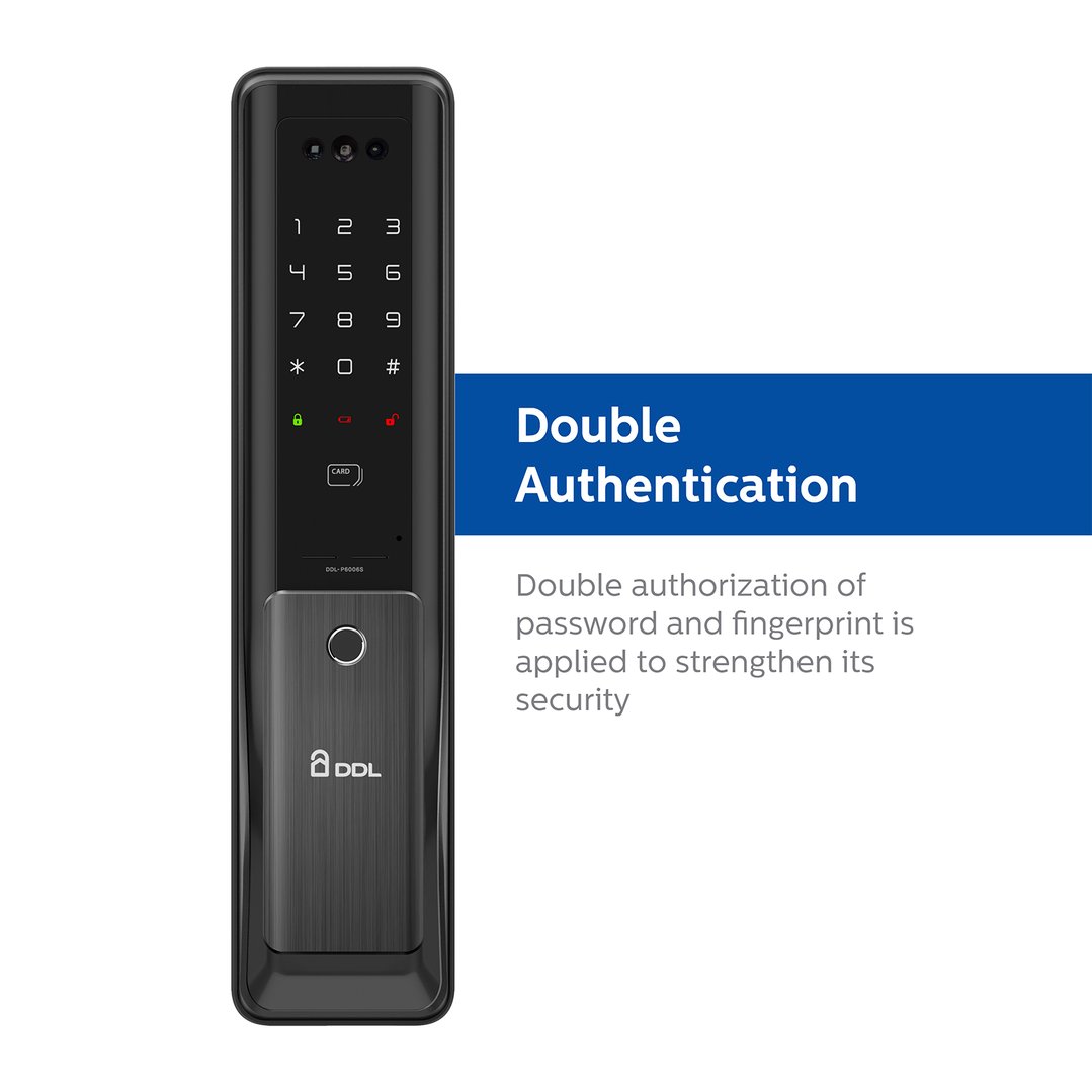 DDL Black Smart 3D Facial Recognition Smart Door Lock DDL-P6006S
