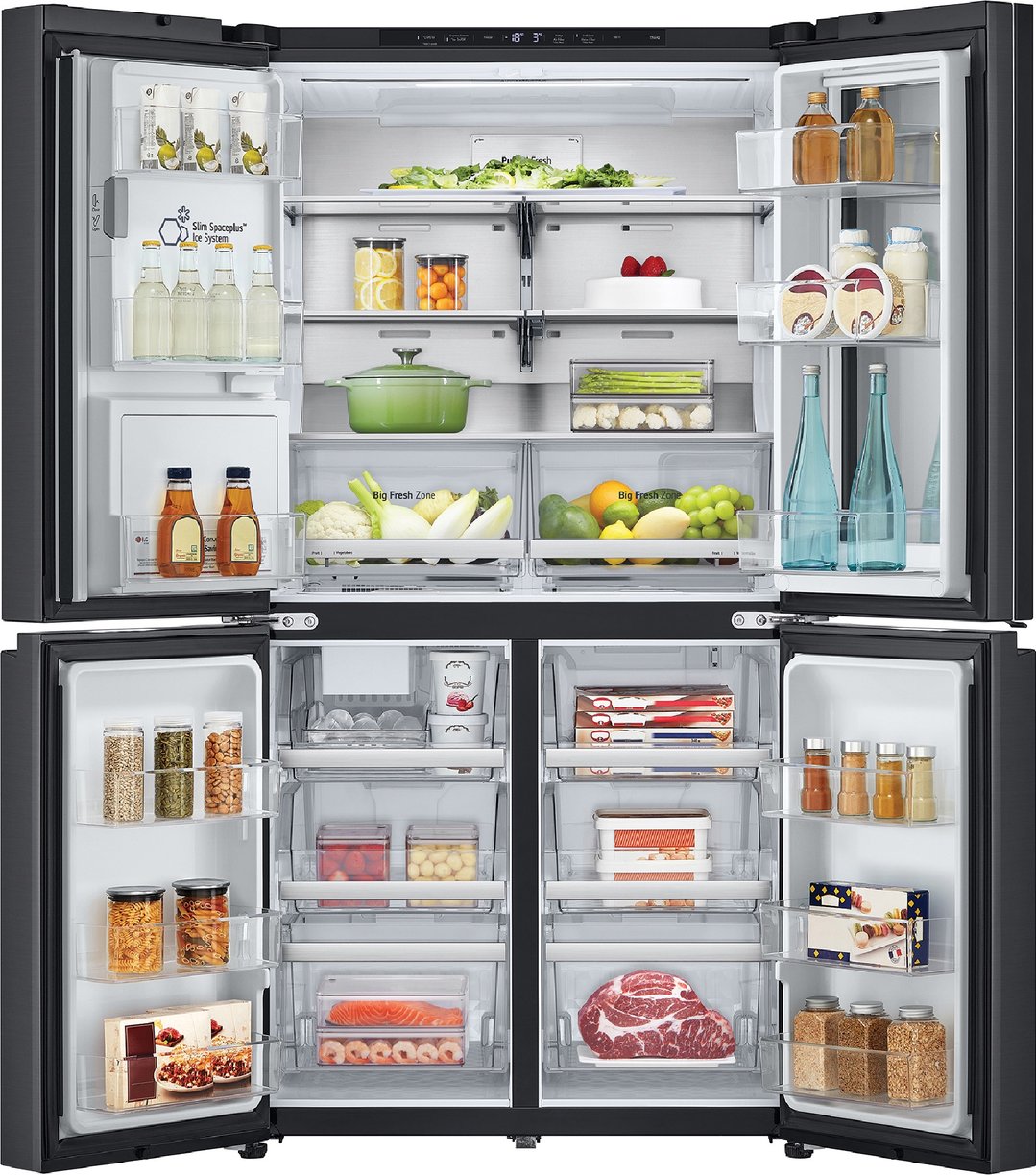 LG 847L Instaview French Door Fridge - Matte Black GF-V900MBLC