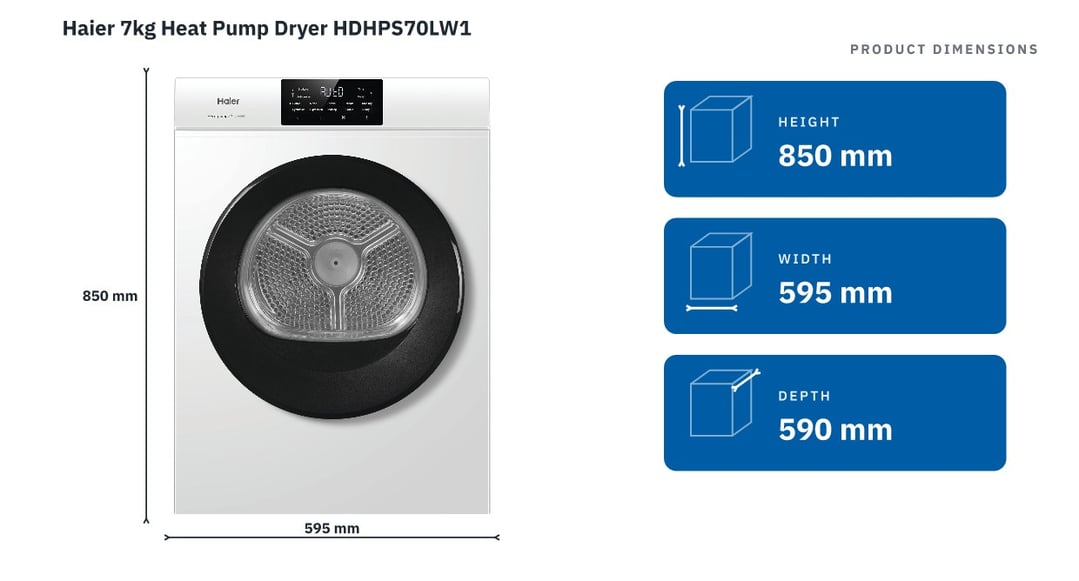 Haier 7kg Heat Pump Dryer HDHPS70LW1