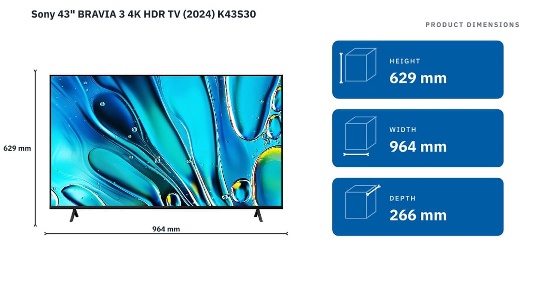 Sony 43" BRAVIA 3 4K HDR TV (2024) K43S30