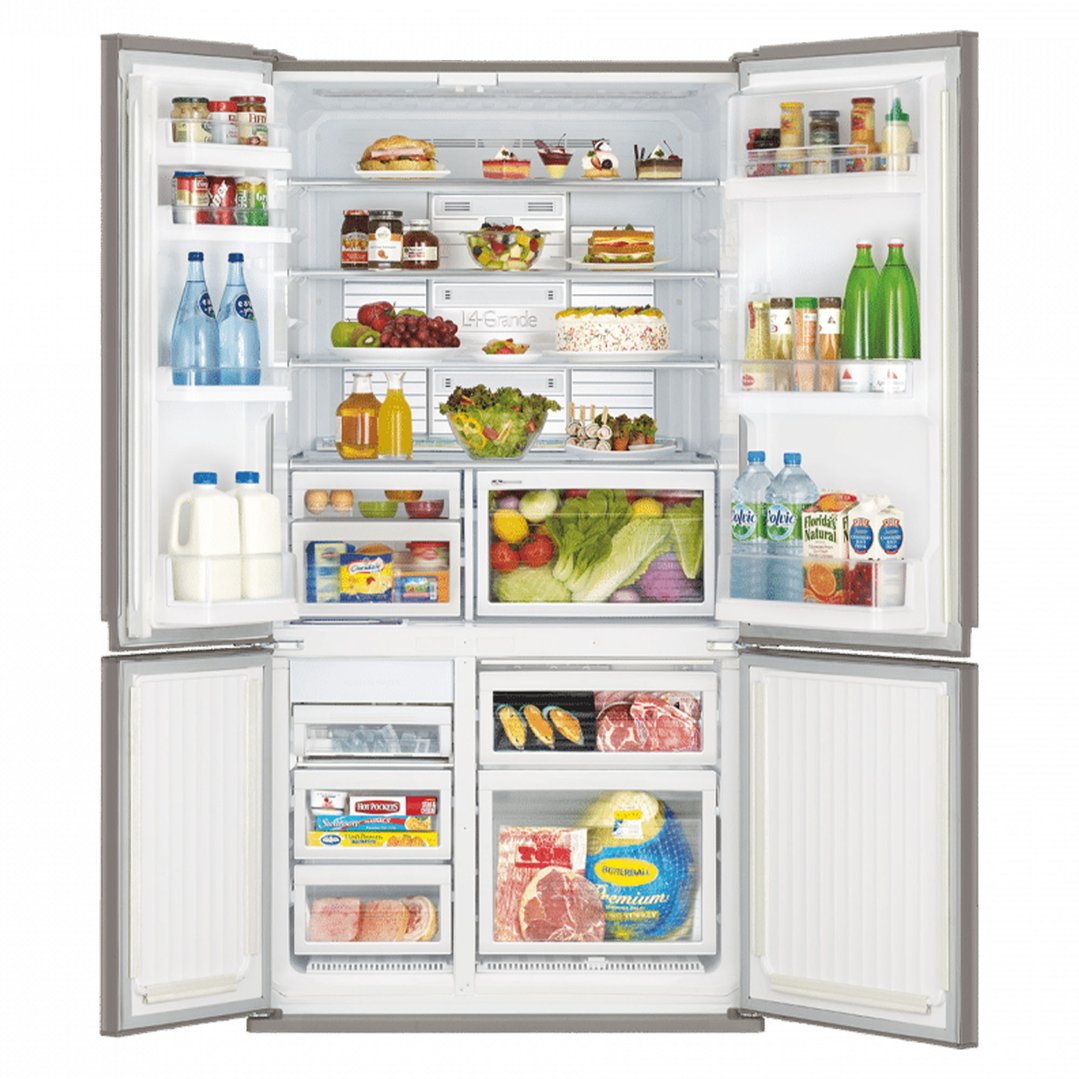 Mitsubishi Electric 635L French Door Fridge - Silver Glass MRLA635ERGSLA