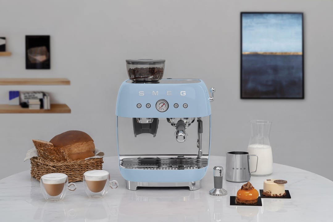 Smeg Espresso Coffee Machine - Blue EGF03PBAU
