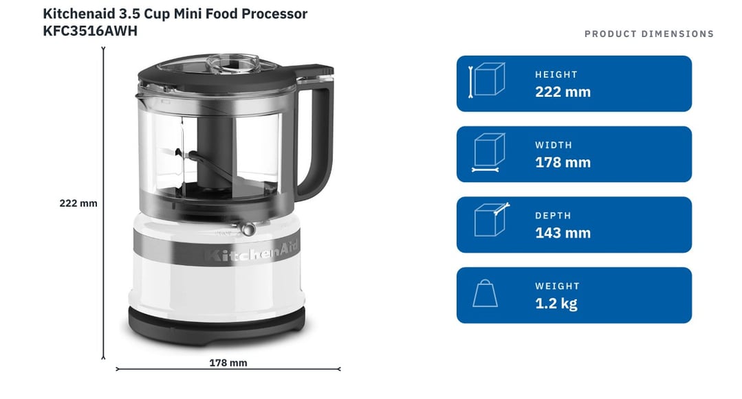 Kitchenaid 3.5 Cup Mini Food Processor KFC3516AWH