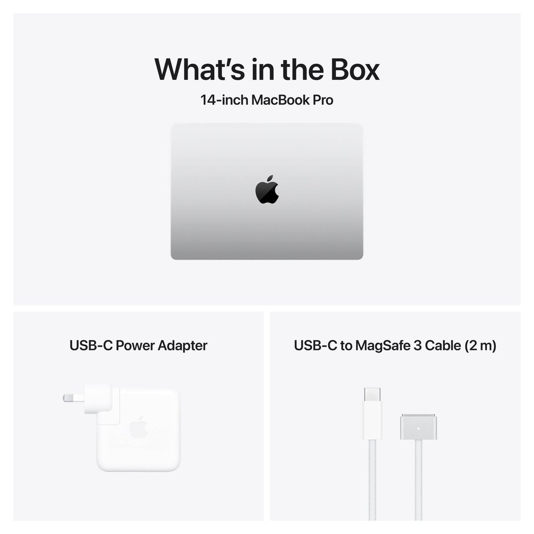 Apple 14" MacBook Pro M5 chip with 10‑core CPU and 10‑core GPU, 24GB, 1TB SSD - Silver MDE64X/A