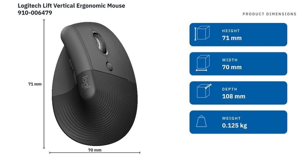 Logitech Lift Vertical Ergonomic Mouse 910-006479