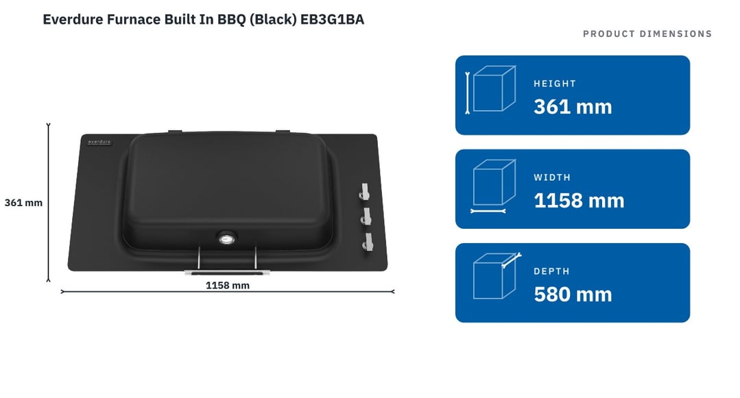 Everdure Furnace Built In BBQ (Black) EB3G1BA