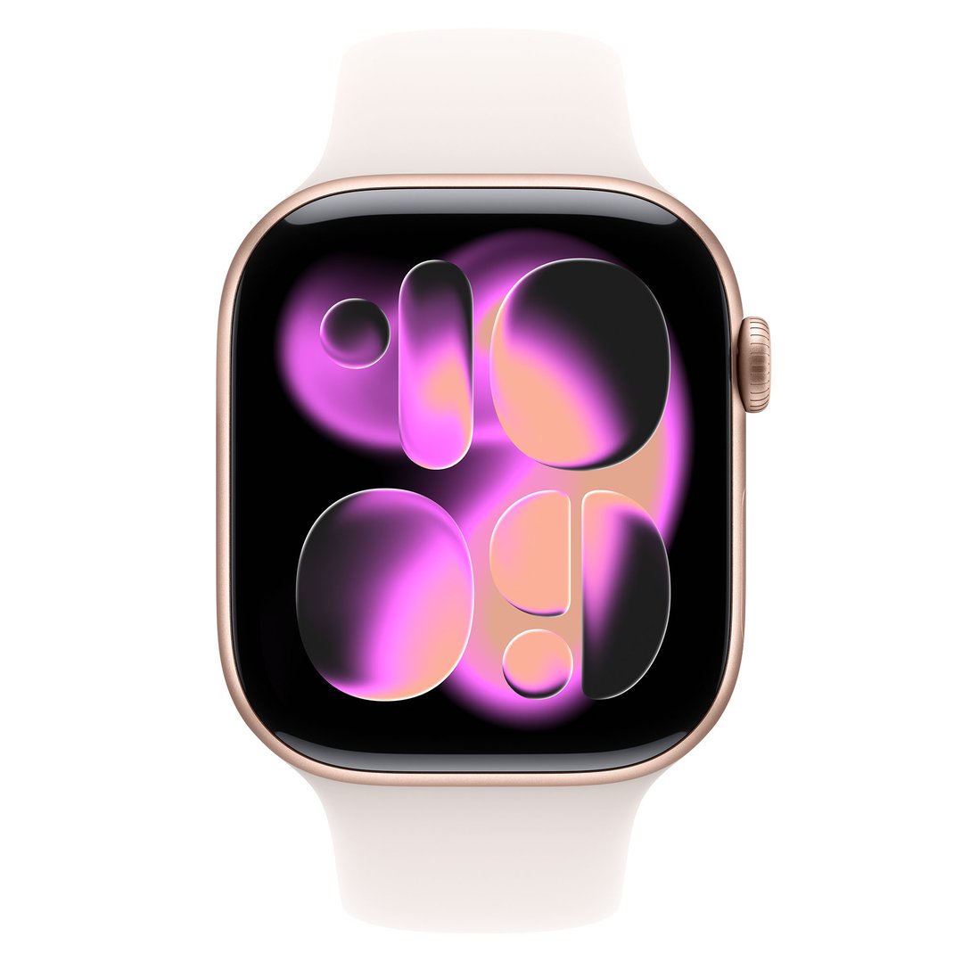 Apple Watch Series 11 46mm Rose Gold Aluminium Case GPS Sport Band (S/M) (Light Blush) MEV64X/A