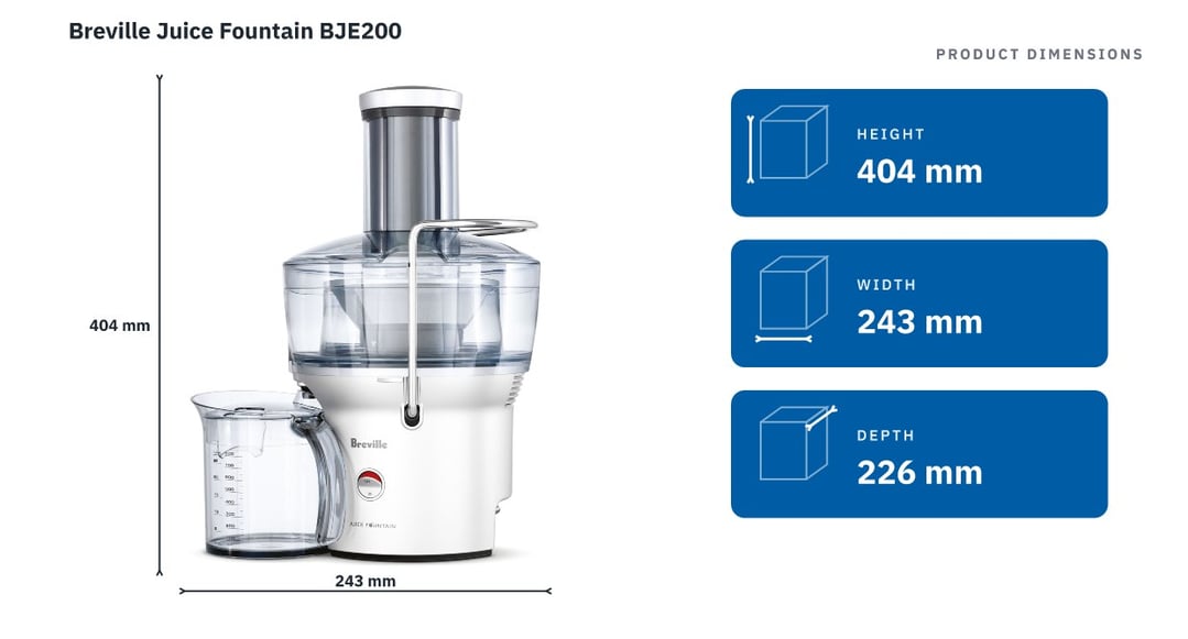 Breville Juice Fountain BJE200 — product dimensions