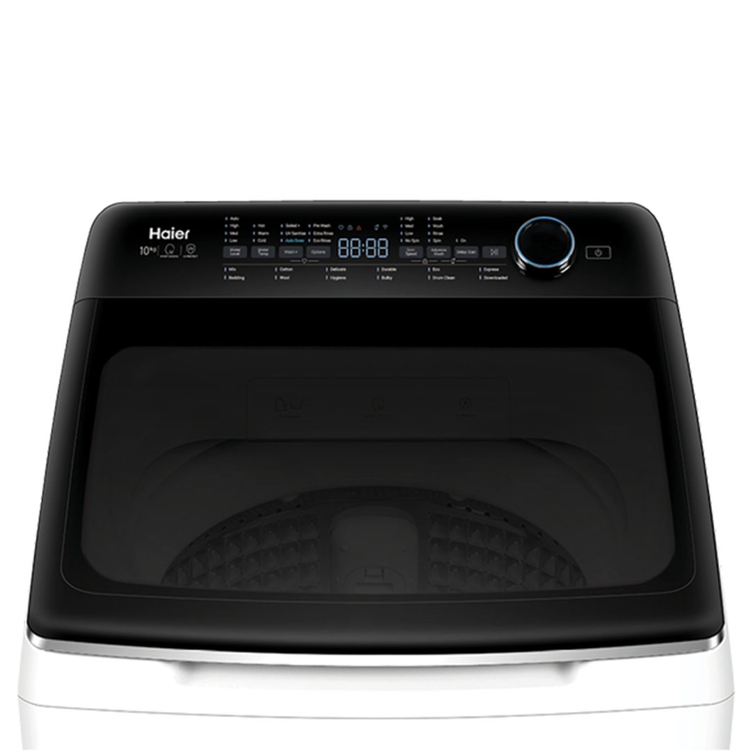 Haier Top Loader Washing Machine, 10kg, UV Protect, White HWT10AD1