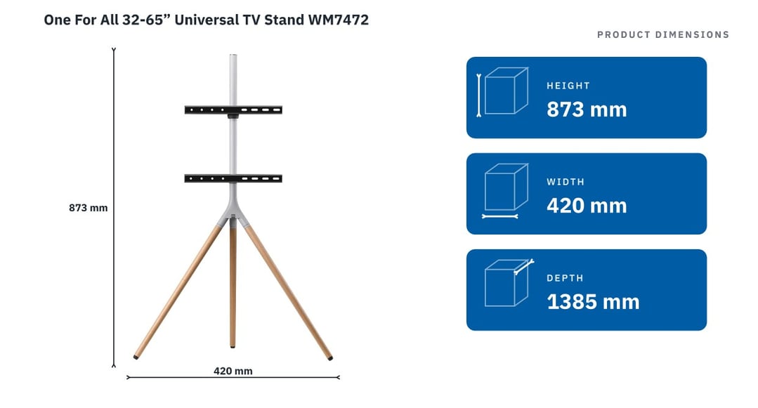 One For All 32-65” Universal TV Stand WM7472