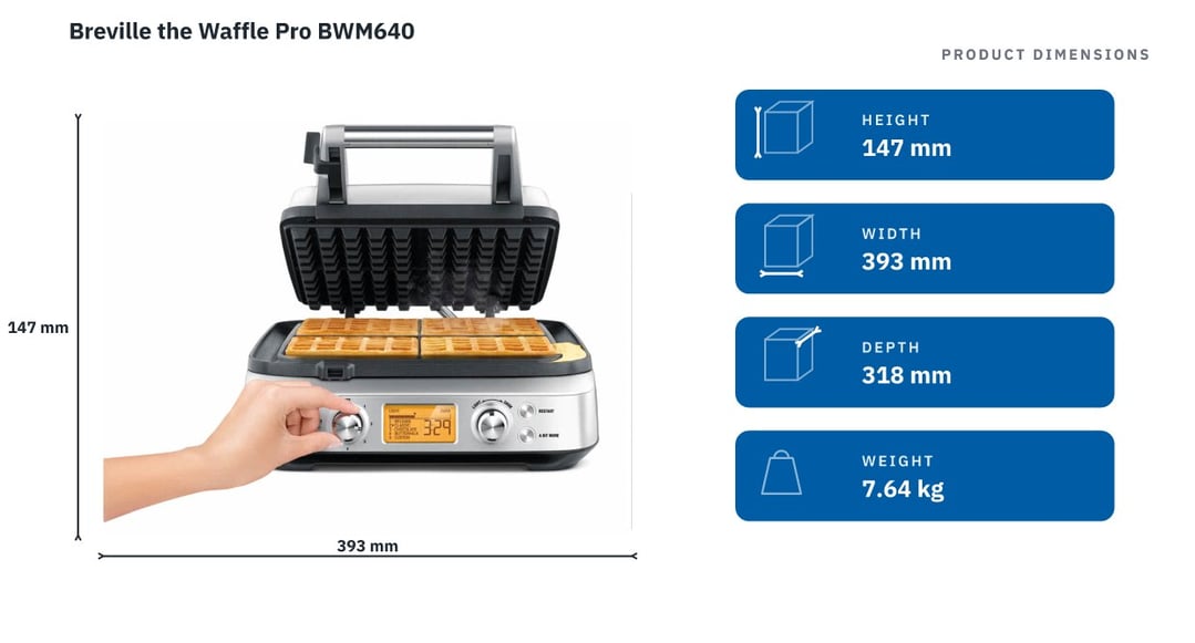 Breville the Waffle Pro BWM640 — product dimensions