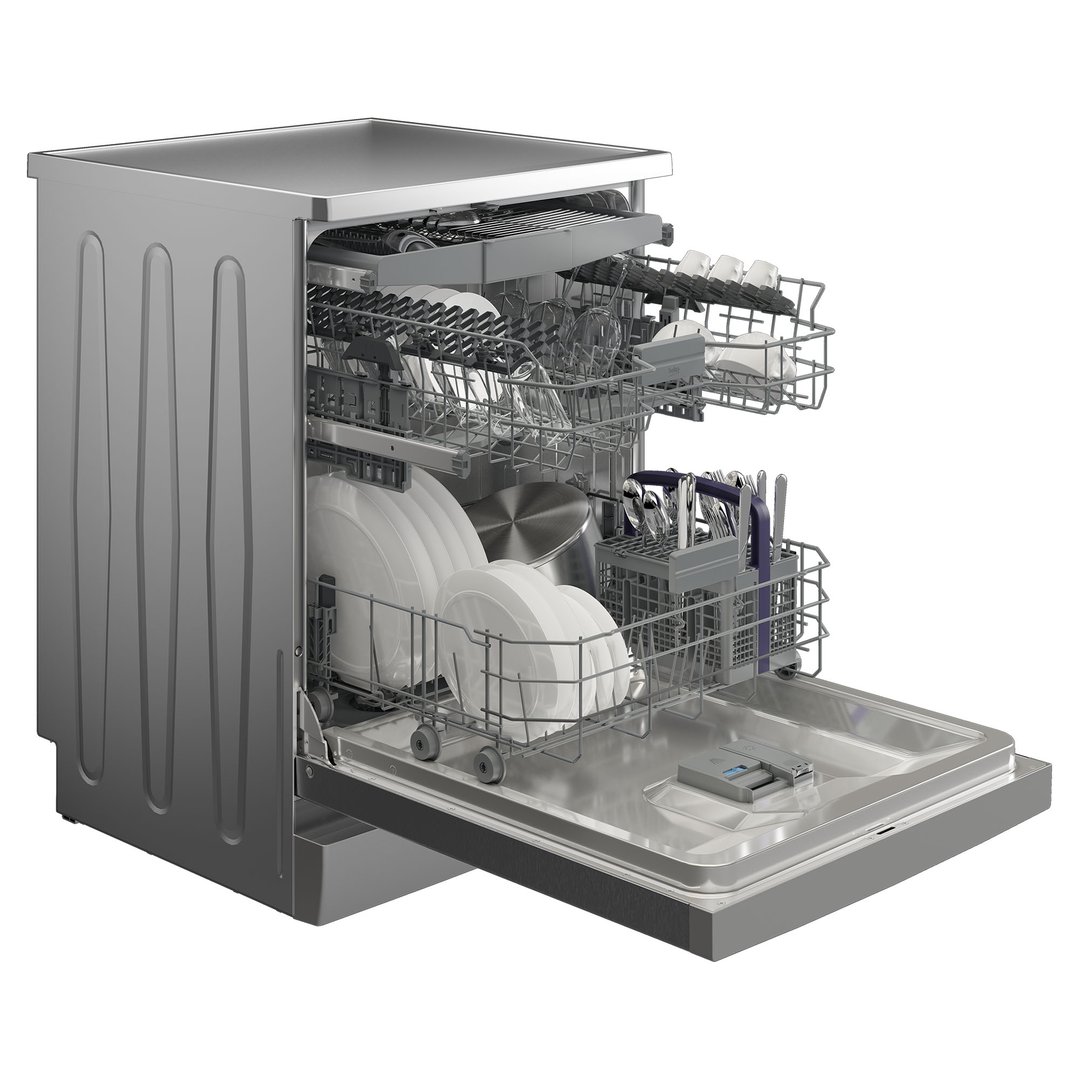 Beko 16 Place Setting Freestanding Dishwasher, Stainless Steel. BDFB1630X