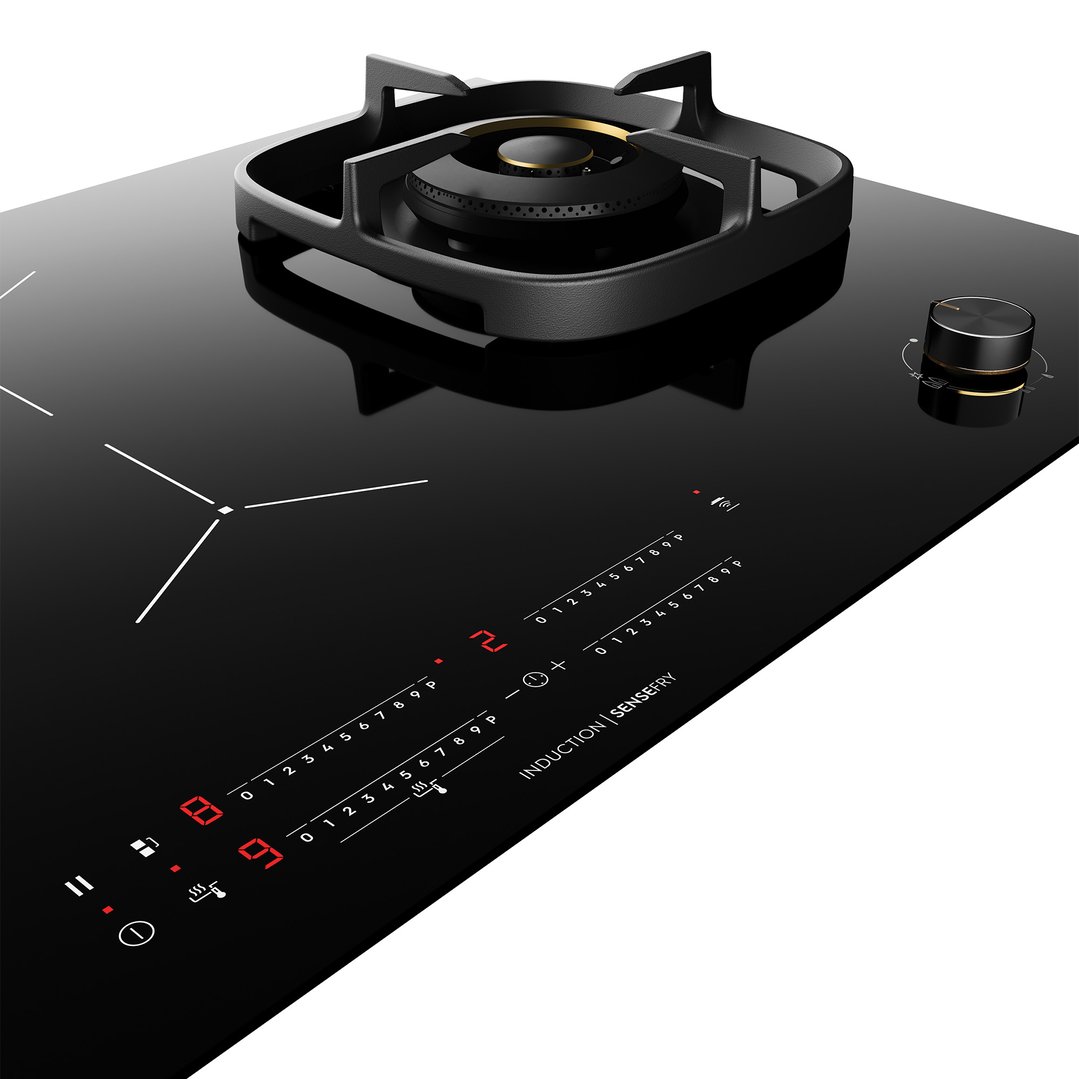 Electrolux 90cm UltimateTaste 900 Hybrid Induction with Gas Burner Cooktop. EHH957BE