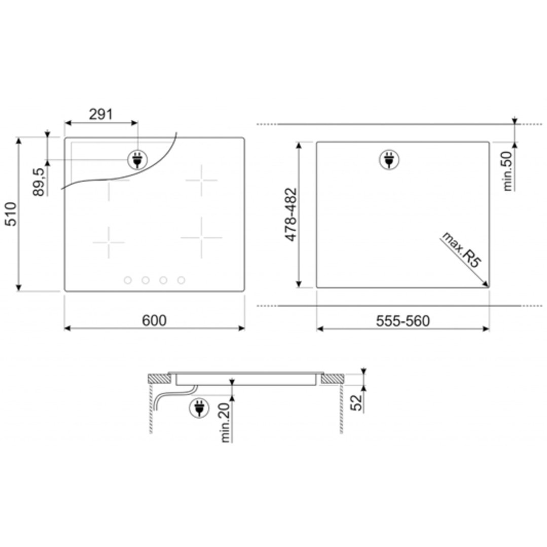 Smeg 60cm Induction Cooktop SI364BM