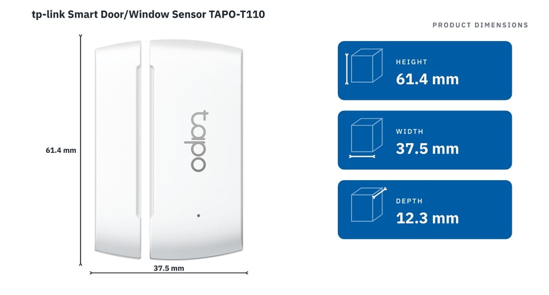 tp-link Smart Door/Window Sensor TAPO-T110 — product dimensions