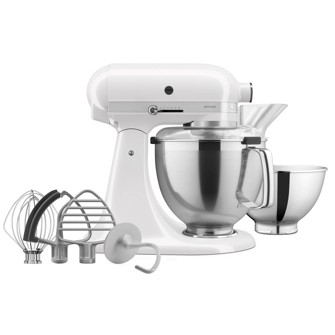 Kitchenaid KSM195 4.8L Artisan Stand Mixer White 5KSM195PSAWH