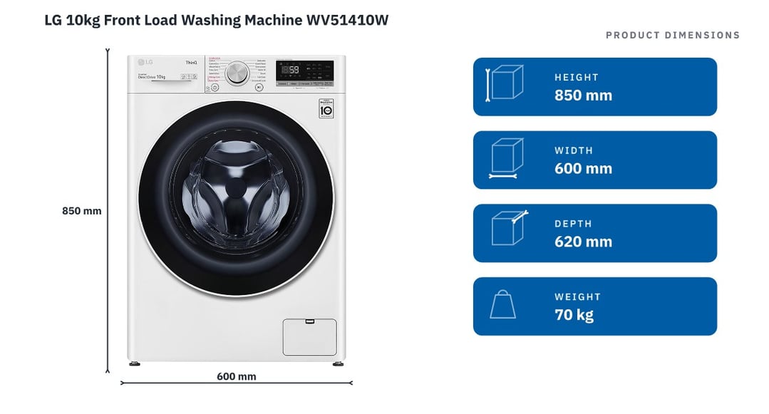 LG 10kg Front Load Washing Machine WV51410W