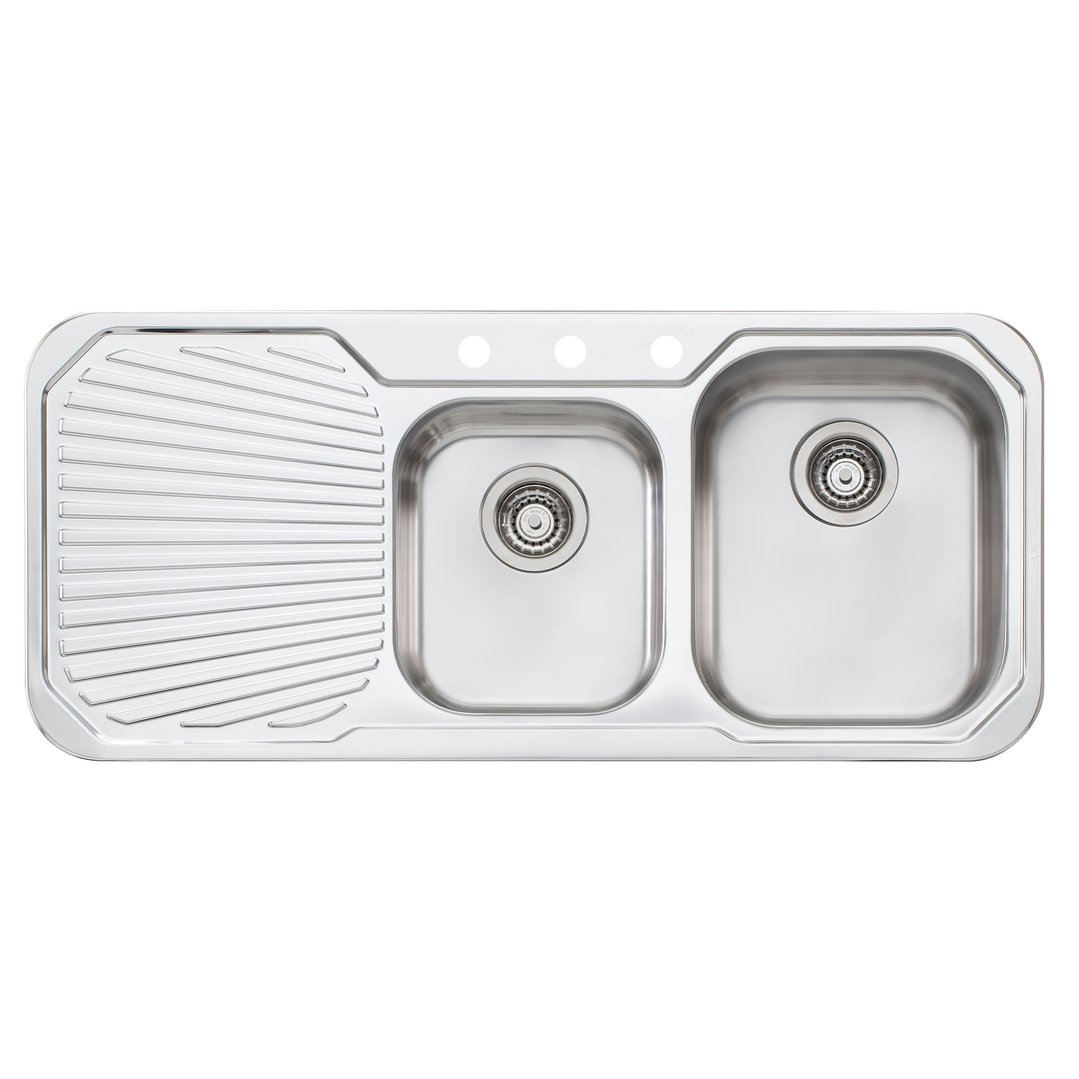 Oliveri Petite 1 & 3/4 Right Hand Bowl Sink With Drainer PE312