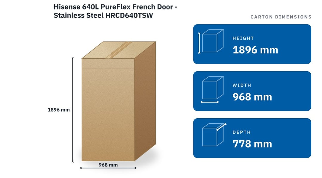 Hisense 640L PureFlex French Door - Stainless Steel HRCD640TSW