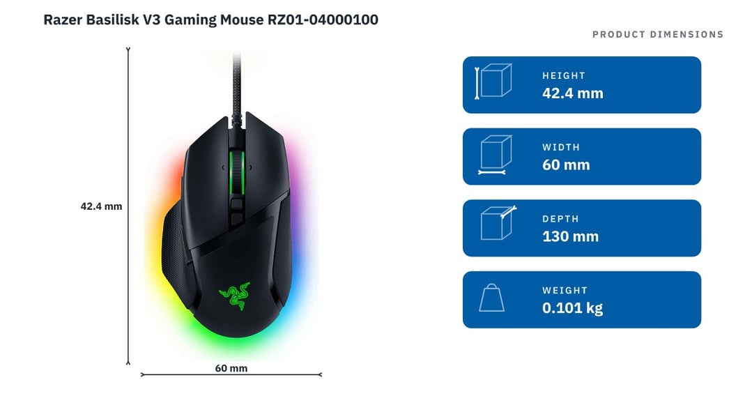 Razer Basilisk V3 Gaming Mouse RZ01-04000100