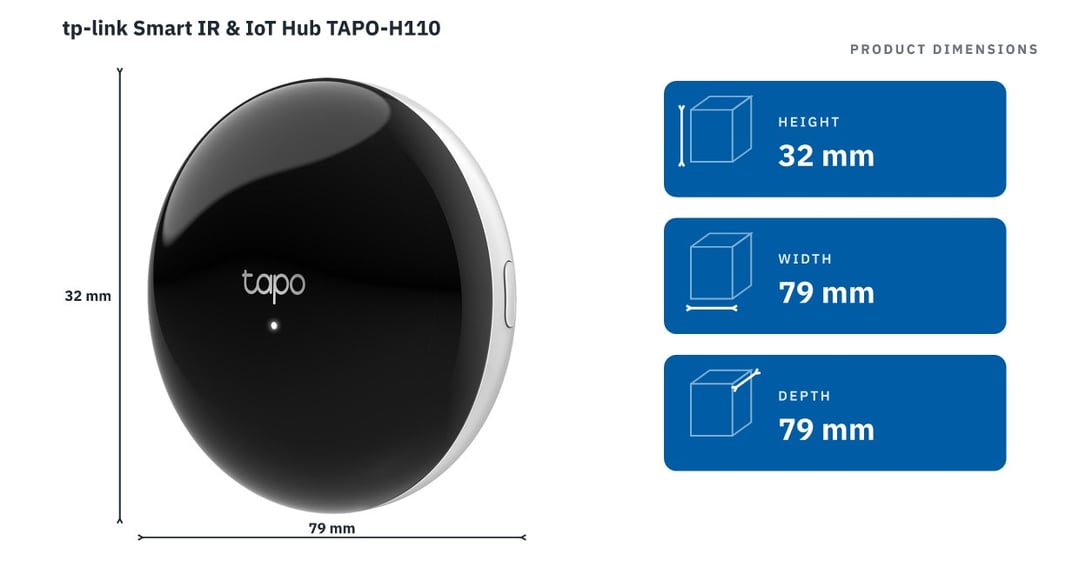 tp-link Smart IR & IoT Hub TAPO-H110 — product dimensions