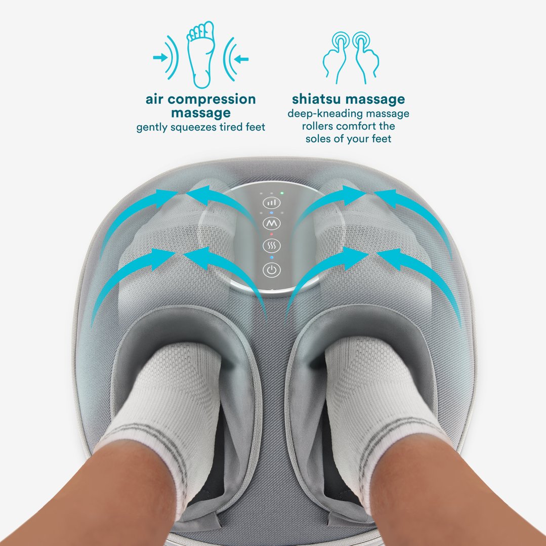 Homedics Shiatsu Air Deluxe Foot Massager with Heat FMS-348HGY-AU