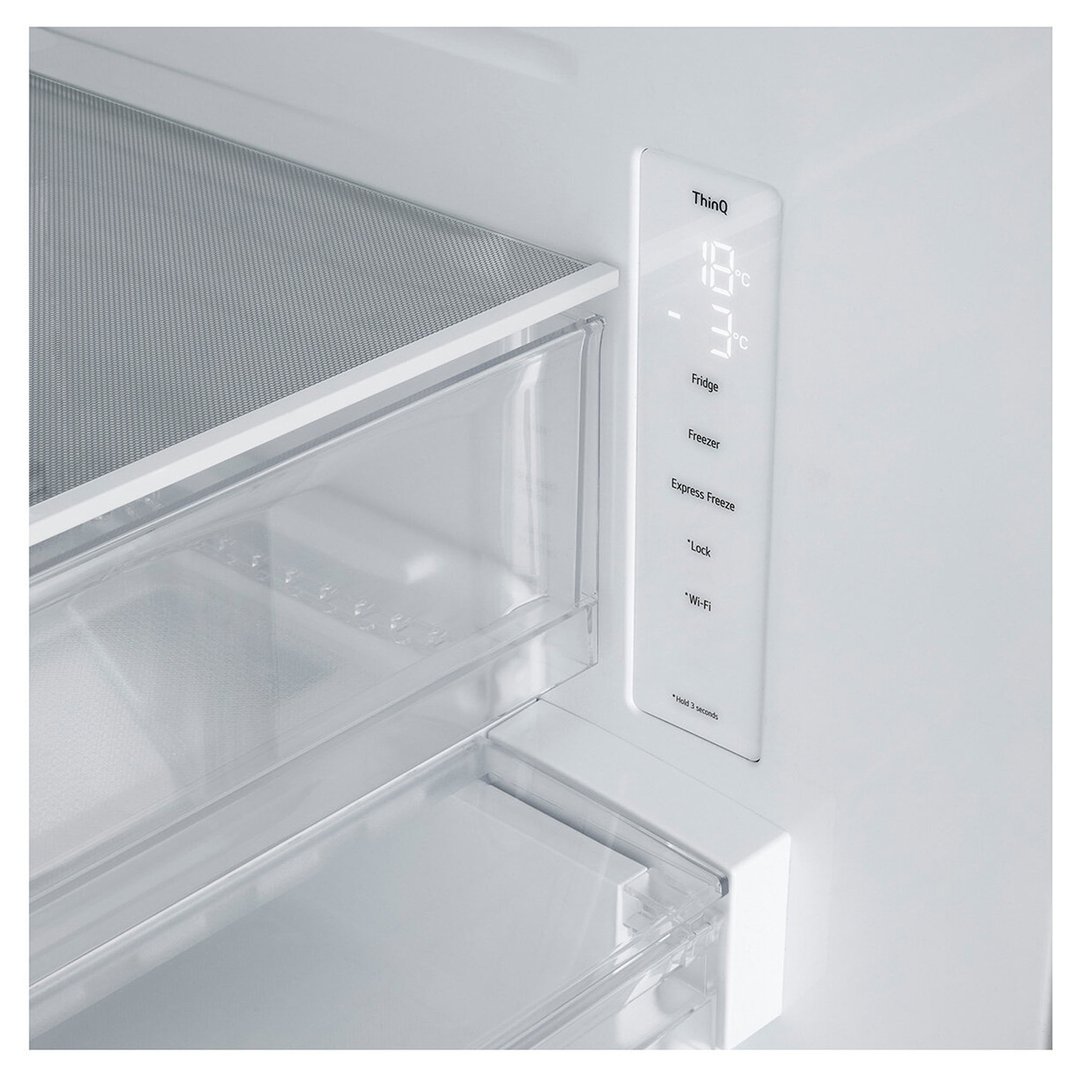 LG 589L Slim French Door 3 Drawer Basic Fridge in Stainless GF-B589PLE