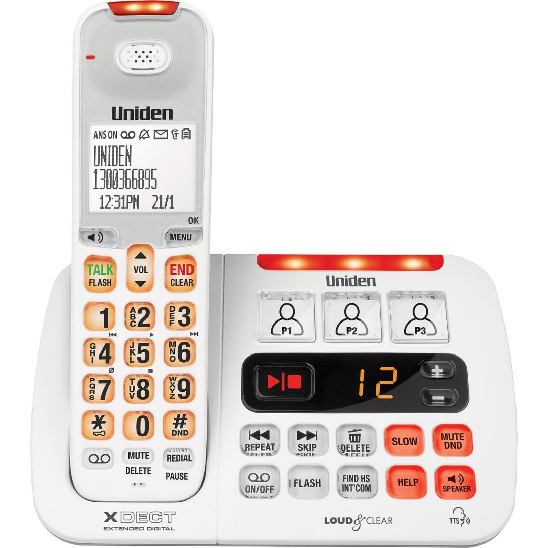 Uniden Sight & Sound Enhanced Cordless Phone SSE45W