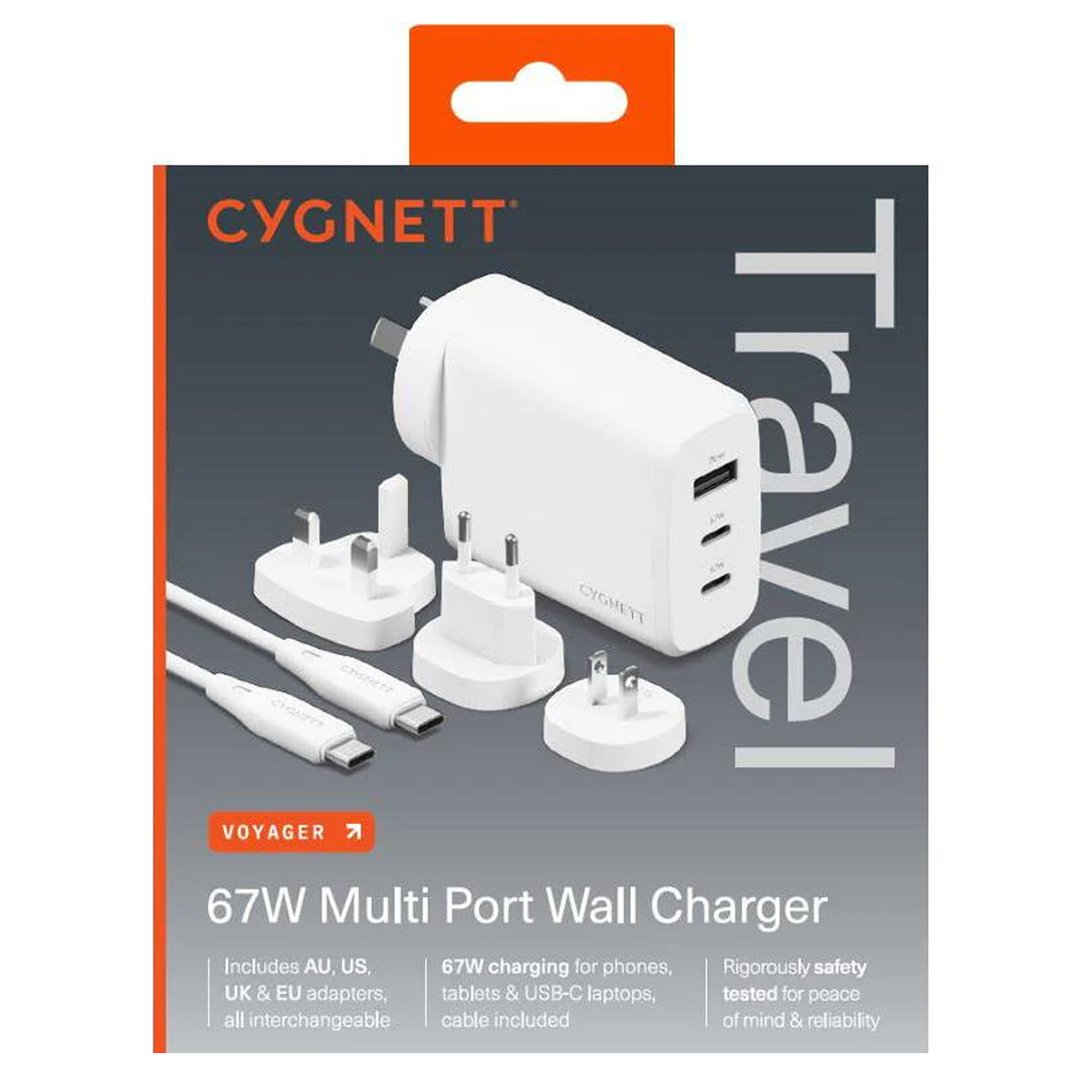 Cygnett Voyager 67W Multi Port Travel Wall Charger CY4771PDWCH