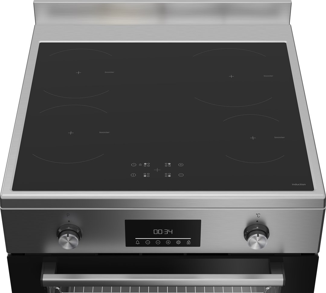 Beko Aeroperfect 60cm Freestanding Cooker with SteamAdd & Airfry & Induction Cooktop - Stainless Steel BFCB60IMX