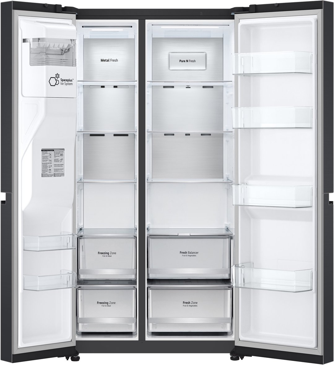 LG 635L Side by Side Fridge in Matte Black Finish GS-L600MBL