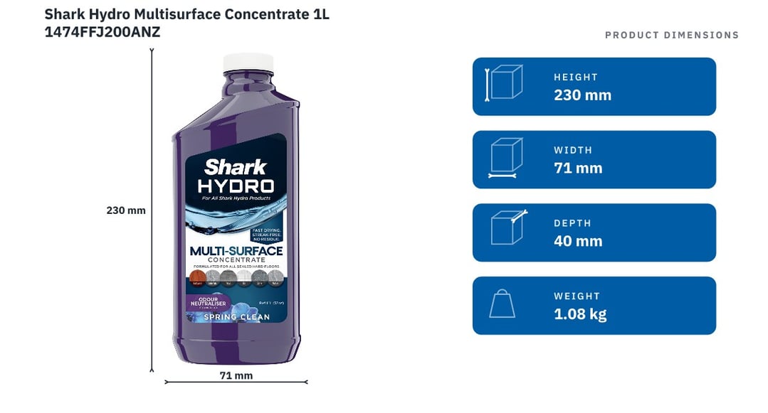 Shark Hydro Multisurface Concentrate 1L 1474FFJ200ANZ