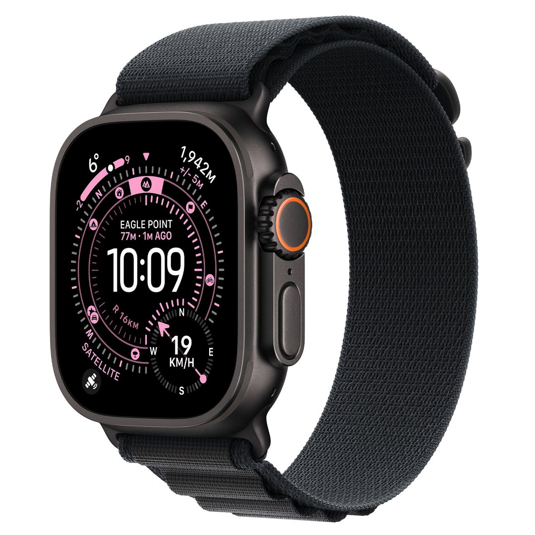 Apple Watch Ultra 3 49mm Black Titanium Case GPS + Cellular Black Alpine Loop (Medium) MF0V4X/A