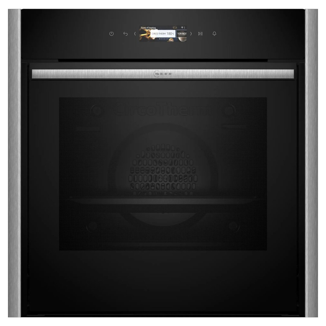 Neff Pyrolytic Slide & Hide® Oven with Metallic Silver Side Trims / Handle B59CR72Y0A-MS
