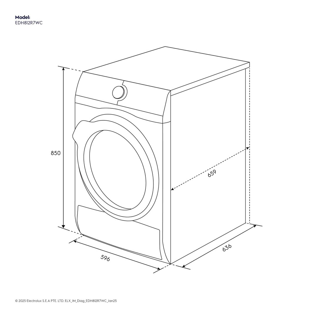 Electrolux 8KG UltimateCare Plus Heat Pump Dryer White EDH812R7WC