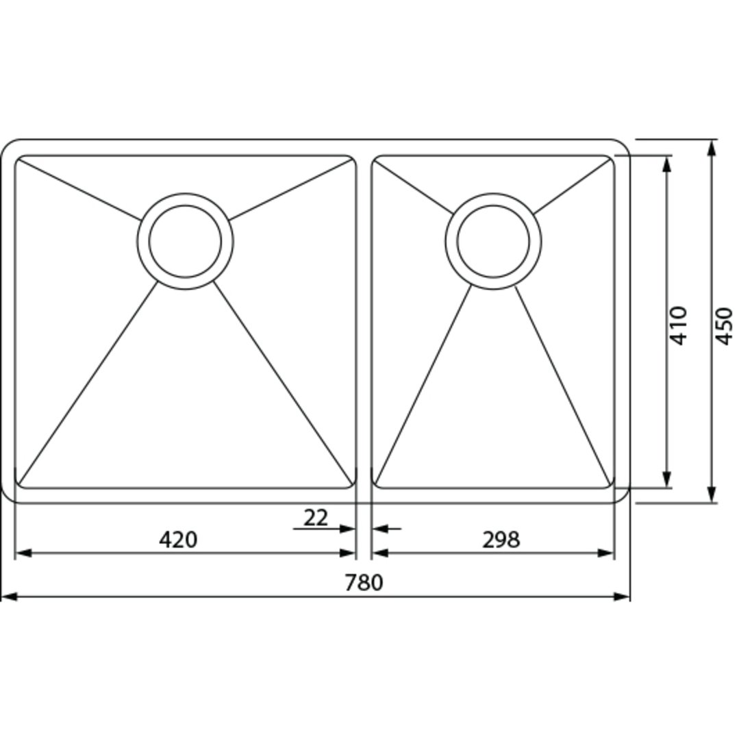Franke Bolero 1 and 3/4 Bowl Sink BOX220-42/29R