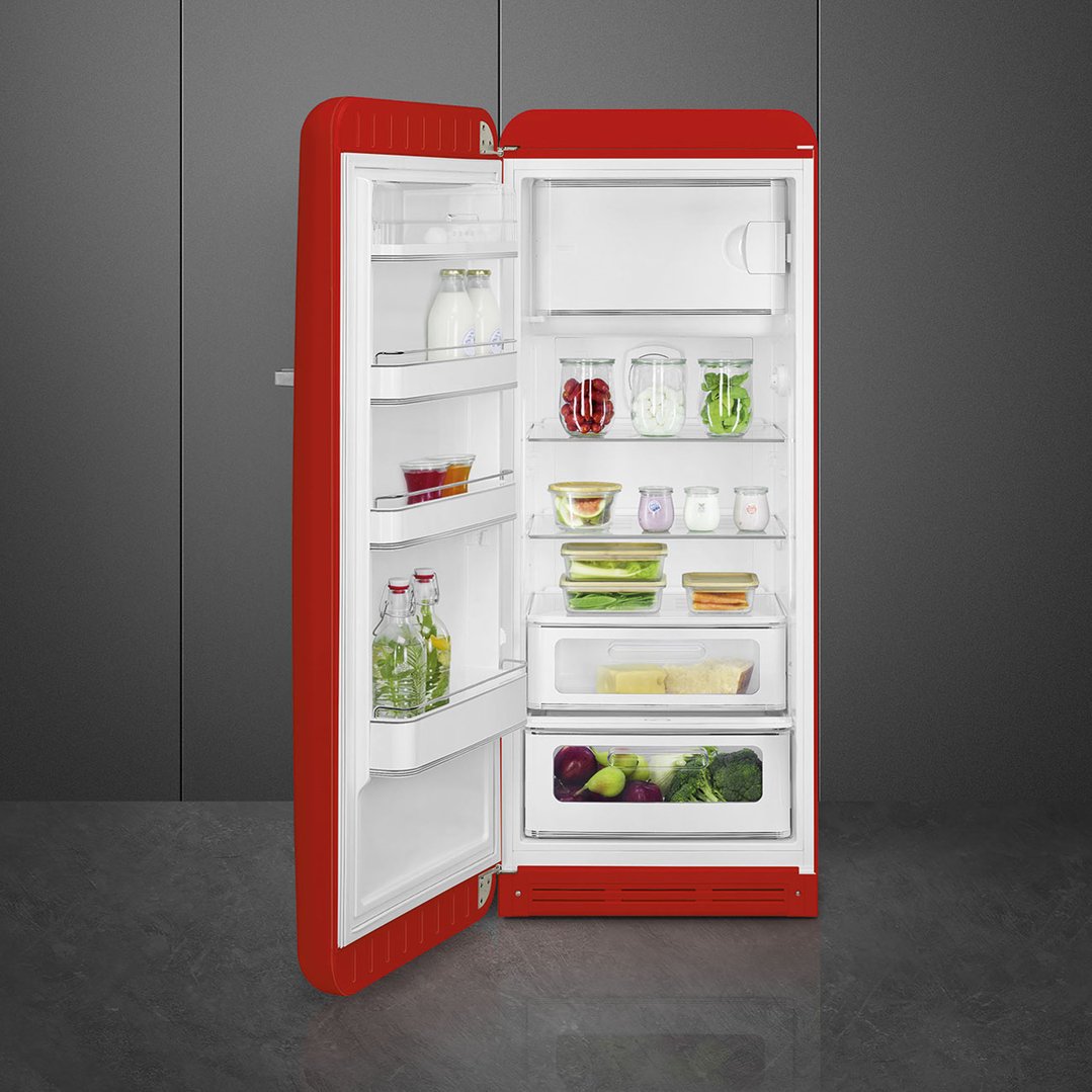 Smeg FAB 28 50’S Style Retro Refrigerator, Left Hand - Red FAB28LRD5AU