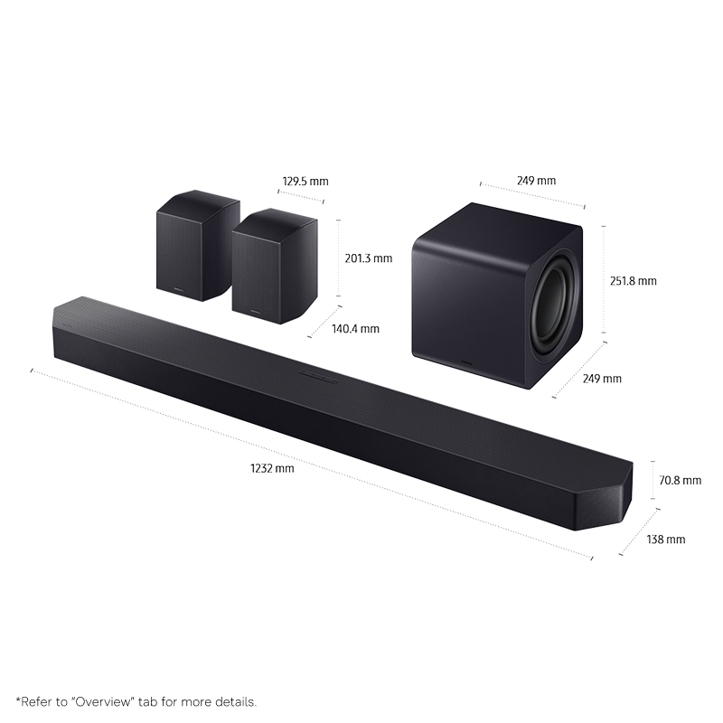 Samsung Q-series Soundbar HW-Q990H 11.1.4 ch Subwoofer & Rear (2026) HW-Q990H/XY