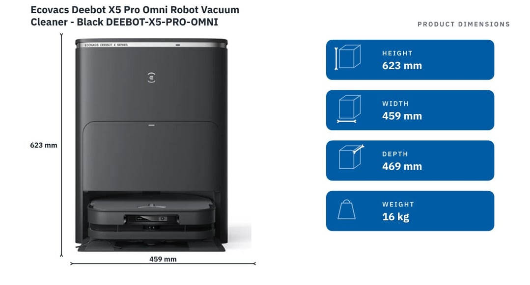 Ecovacs Deebot X5 Pro Omni Robot Vacuum Cleaner - Black DEEBOT-X5-PRO-OMNI