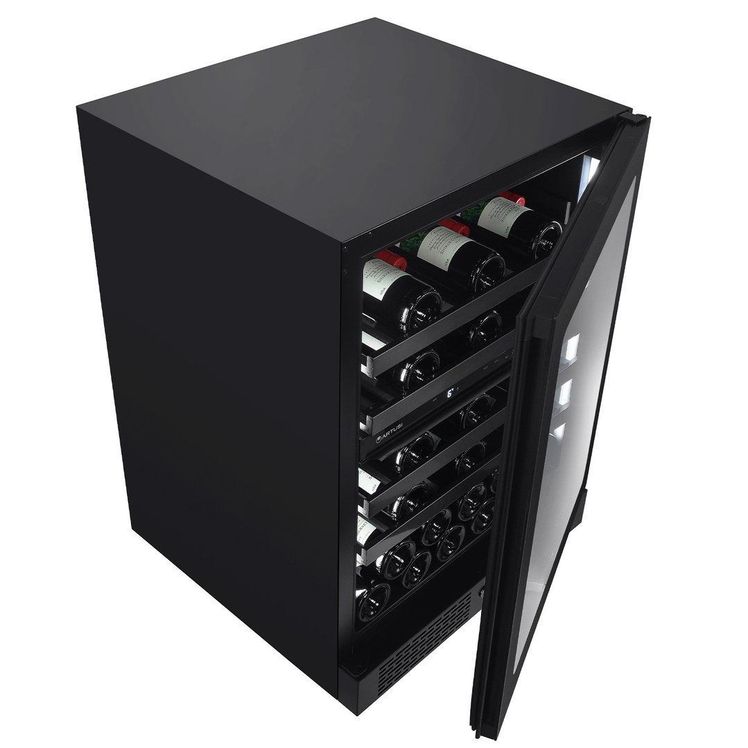 Artusi 37 Bottle Dual Zone Wine Cooler - Matt Black AWC37B