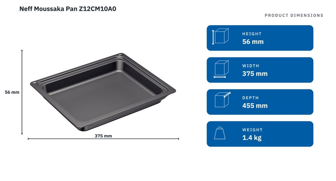 Neff Moussaka Pan Z12CM10A0 — product dimensions