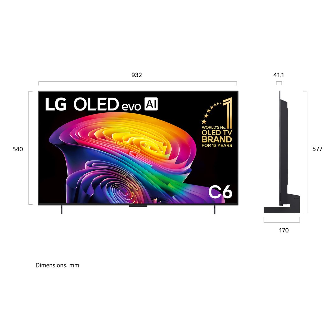 LG 42" OLEDC6 EVO AI 4K Smart TV 2026 OLED42C6PSA