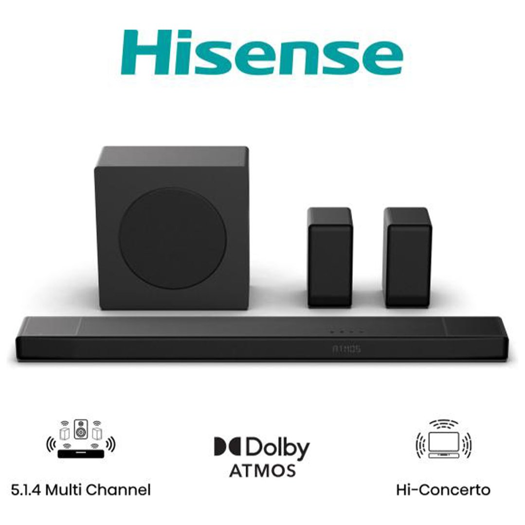 Hisense 5.1.4 CH Dolby Atmos Soundbar with Wireless Subwoofer AX5140Q